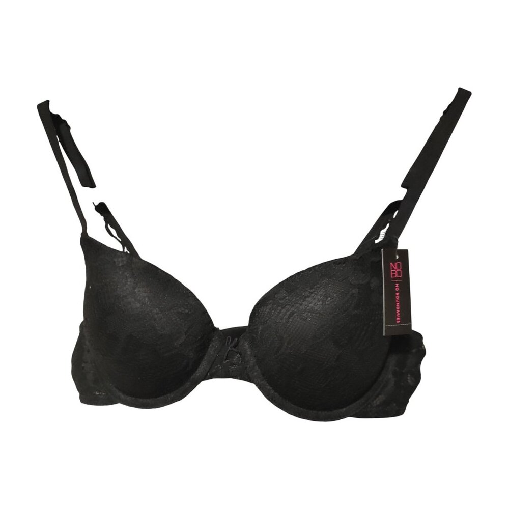 No Boundaries Allover Lace Push Up Black Bra T-Shirt/Racerback 32C New NWT